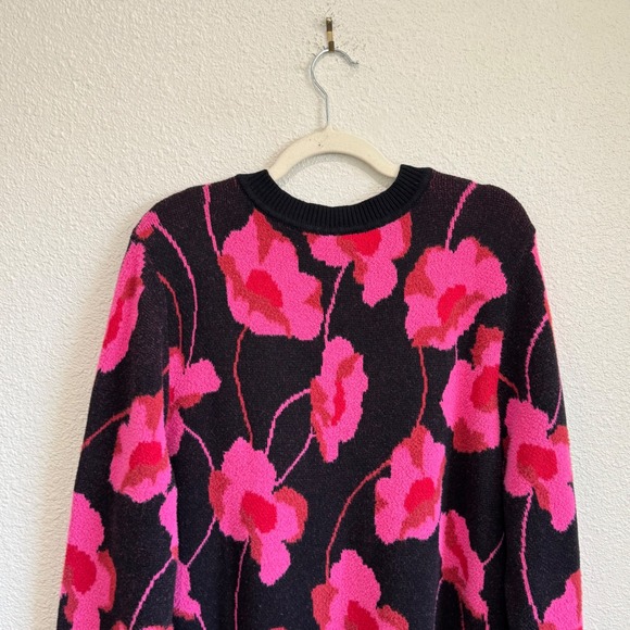 Cabi Women XL Rococo Floral V Neck Sweater Boho Preppy Bright Knit Soft - Picture 6 of 8